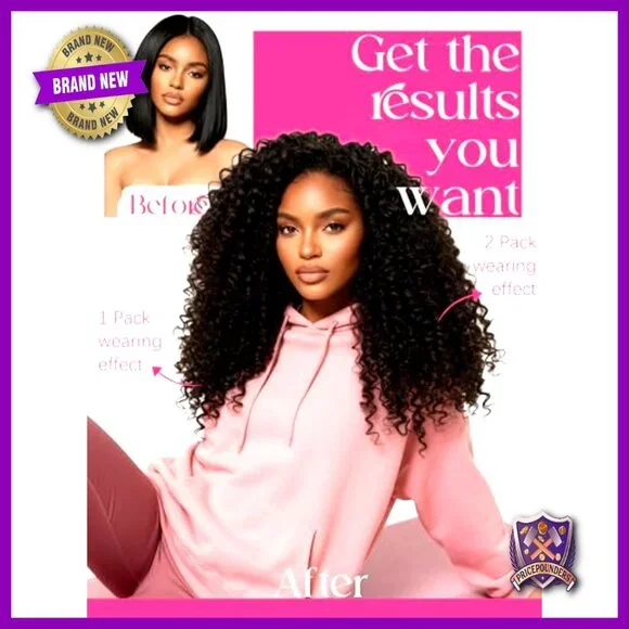 Human Hair Clip-In Extensions Jerry Curly 3B 3C Real Hair For Natural Styles